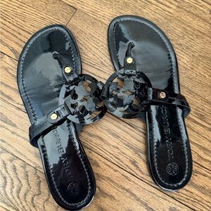 Tory Burch Glossy Black Sandals